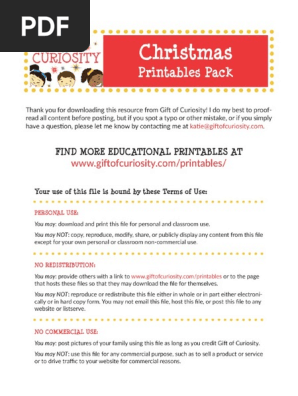 Christmas Printables Pack