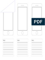 iPhone Wireframe Template With Notes