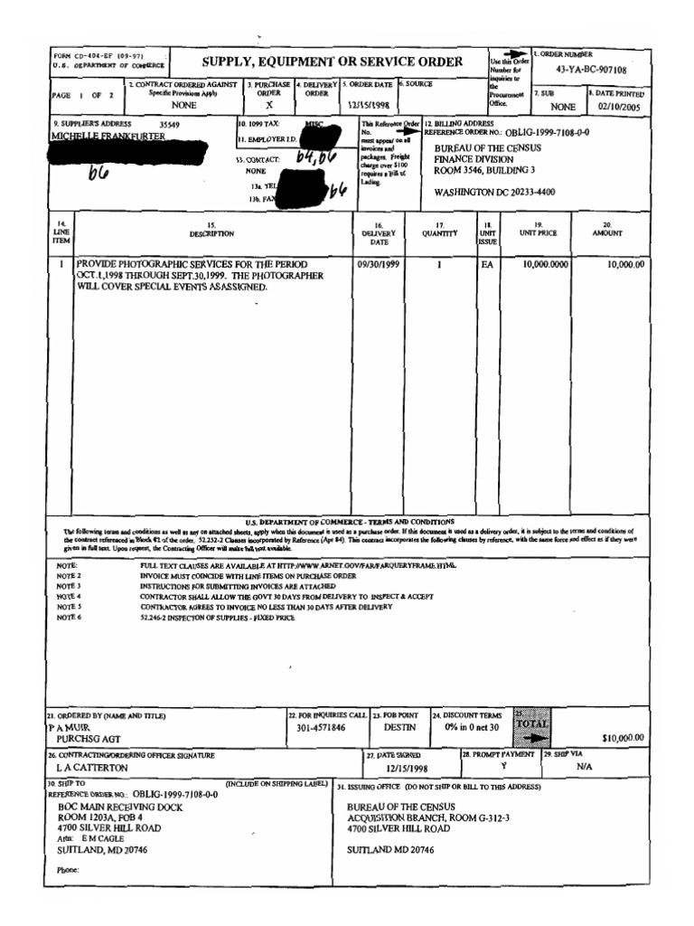 Department of Commerce Purchase Order | PDF | Federal Emergency ...