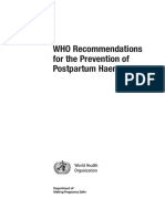Who Recommendations for Pp Haemorrhage
