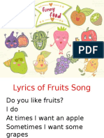 Kids Song About Favorite Fruits Lyrics