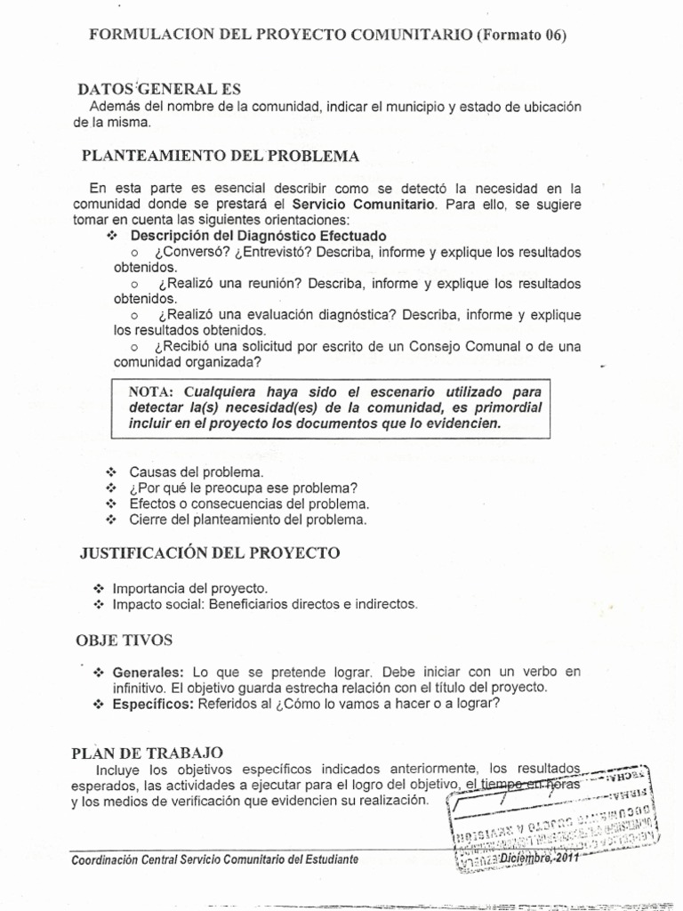 Formulación de Proyecto Comunitario | PDF | Science | Tecnología (general)