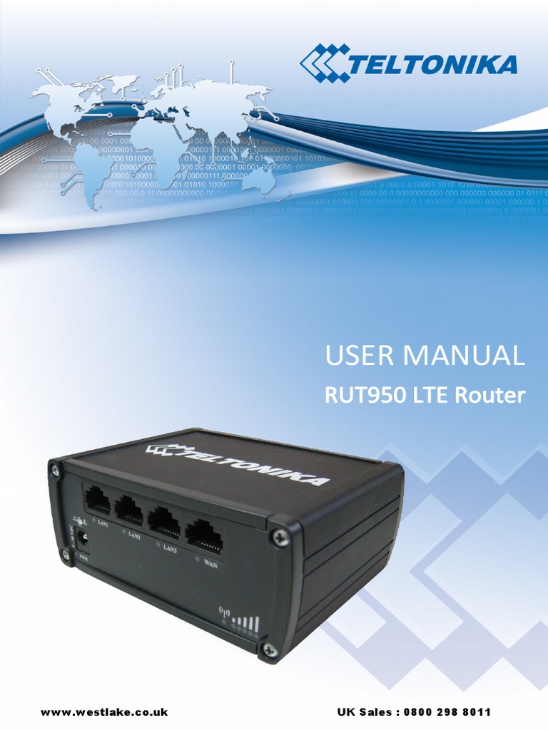 RUT950 Manual v1 06 | PDF | Wireless Access Point | Computer Network