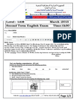 Examen +corrigé Anglais 2015 1AM T2 PDF