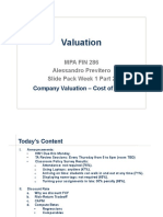 Valuation Slides Week1 2 - Cost of Capital MPA