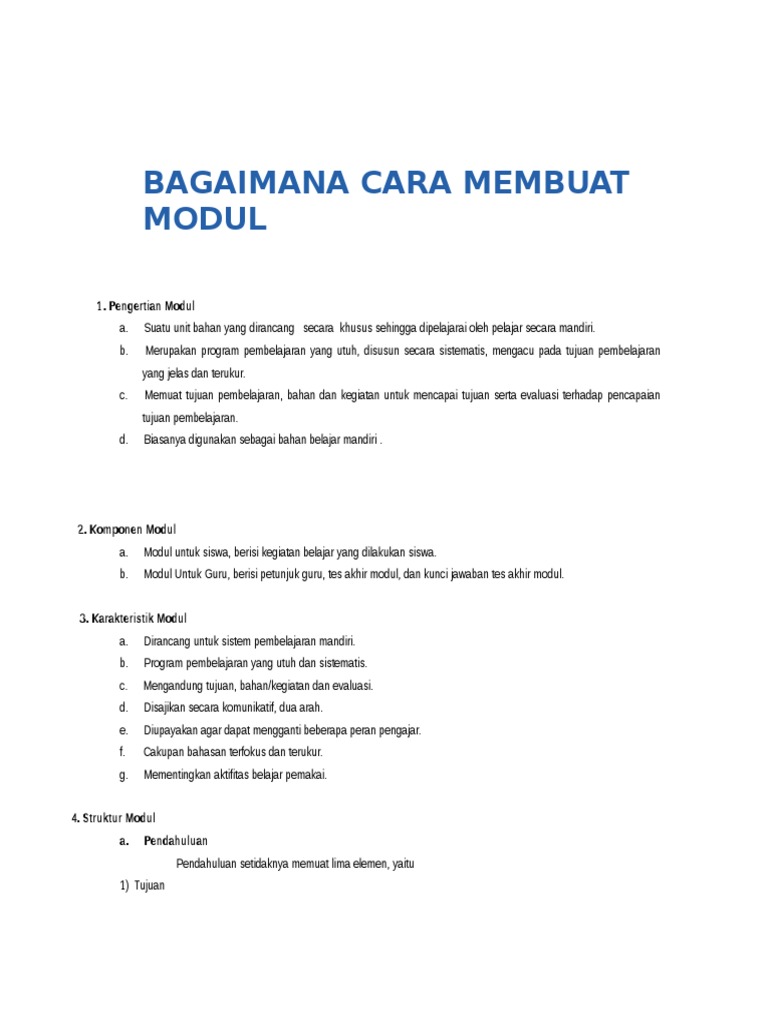 Bagaimana Cara Membuat Modul