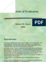 Dimensions of Evaluation
