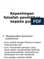 Kepentingan Falsafah Pendidikan Kepada Guru