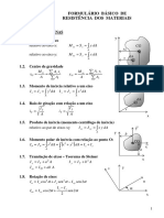 Formulário Resistência dos Materiais