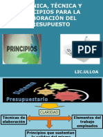 Mecánica, Técnica y Principios en Laelaboración Del Presupuesto