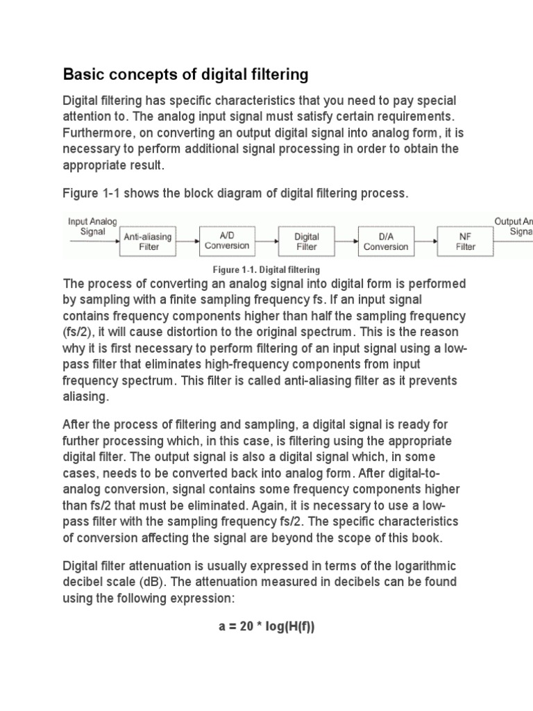 Basic Concepts of Digital Filtering | PDF