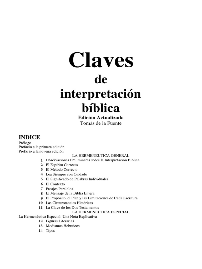Claves de interpretacion biblica tomas de la fuente pdf free