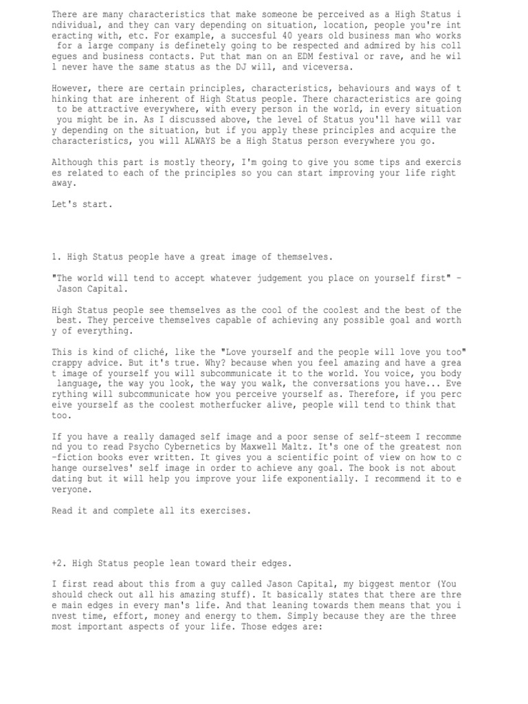 High Status Principles PDF Metaphysics Of Mind Cognitive Science