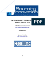 ROI of Resiliency by Resilinc 11 2013