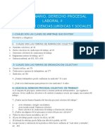 Cuestionario Derecho Procesal Laboral II