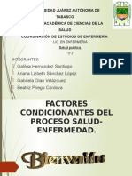 Factores Condicionantes Del Proceso Salud - Enfermedad