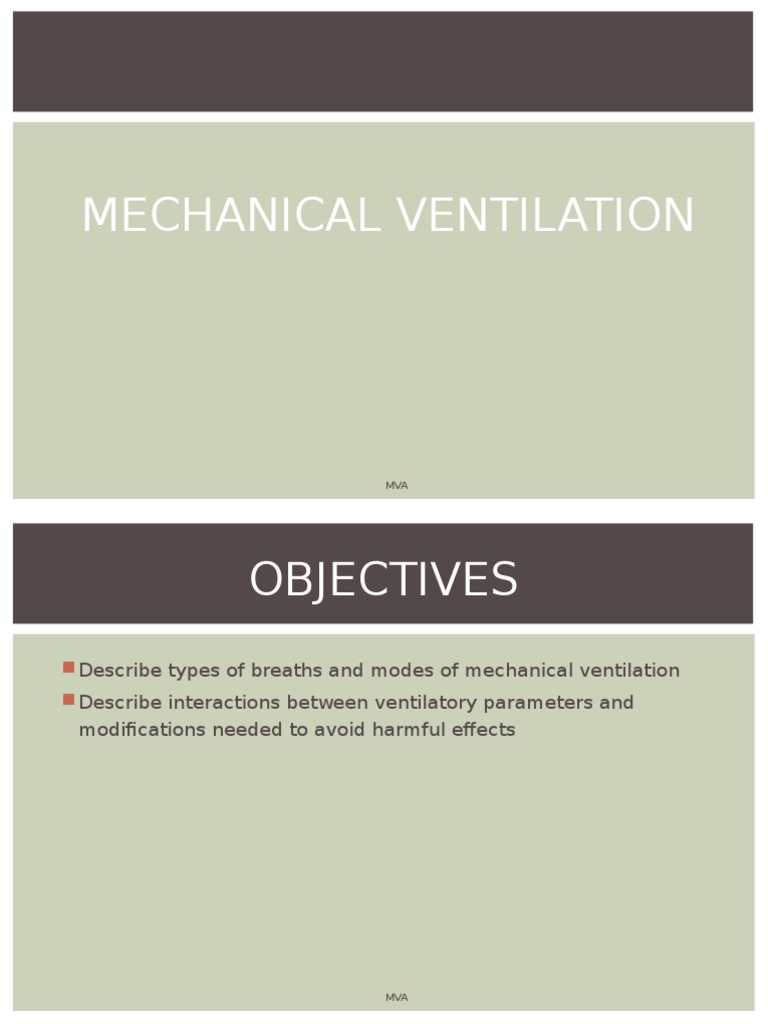 Mechanical Ventilation PDF Breathing Respiratory System