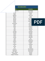 Vocabulario de Inglés