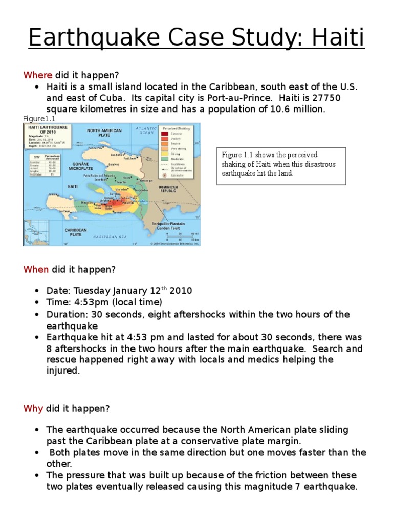case study on recent incidents of earthquake