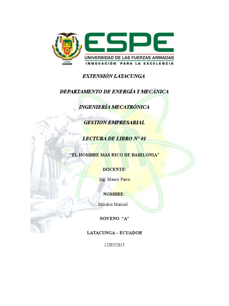RESUMEN LIBRO EL HOMBRE Mas Rico de Babilonia Babilonia