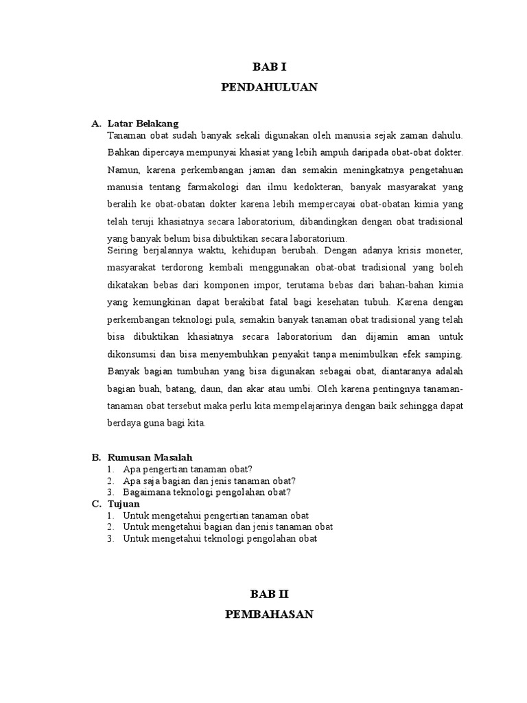Makalah Tanaman Obat Tradisional