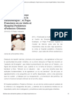 _Bendición a Quienes Curan También Con La Cariñoterapia_, El Papa Francisco en Su Visita Al Hospital Pediátrico «Federico Gómez»