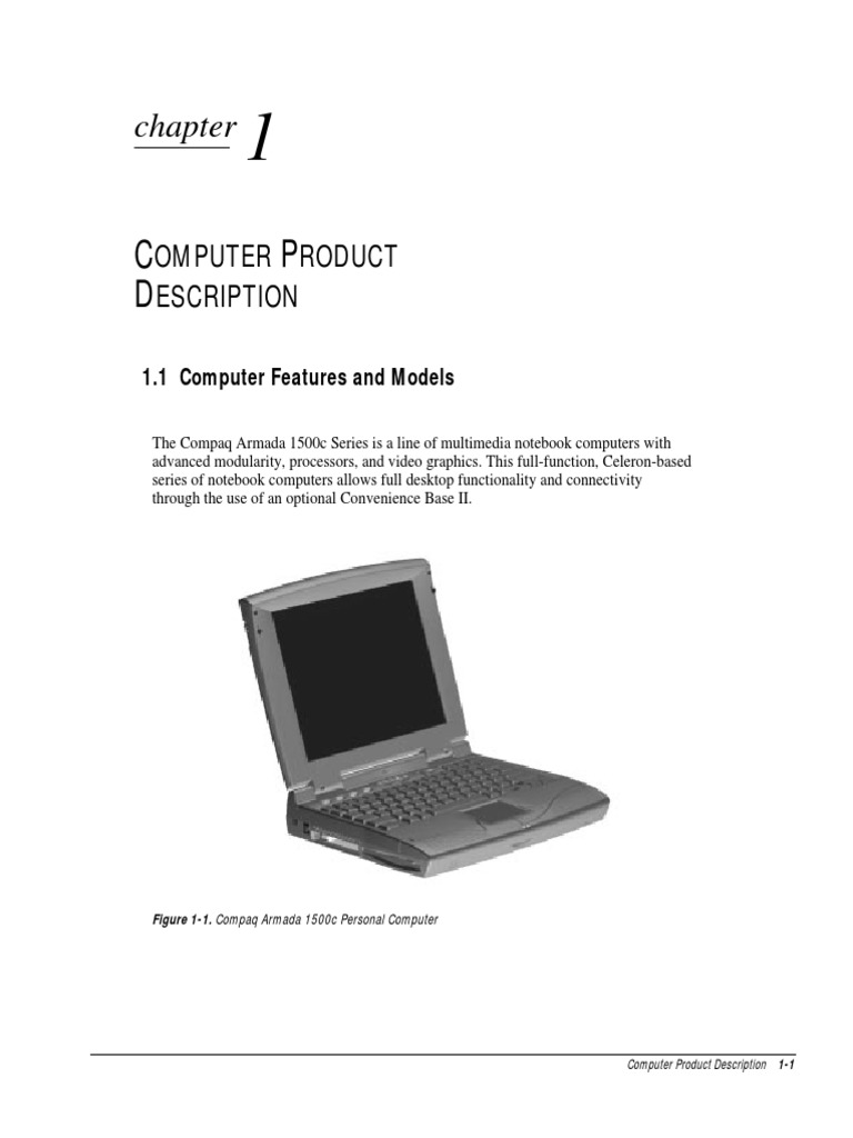 Omputer Roduct Escription: 1.1 Computer Features and Models | PDF ...