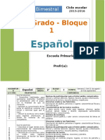 Plan 2do Grado - Bloque 1 Español
