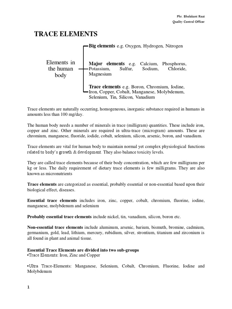 Essential Trace Elements | PDF | Thyroid | Iron