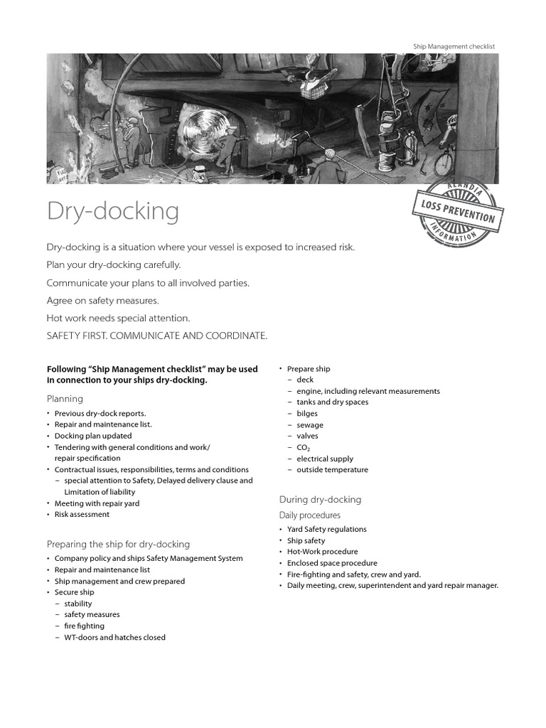 Dry-Docking Shipmanagement Checklist Low PDF | PDF | Ships | Shipping