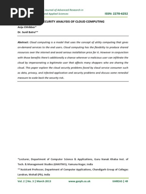 Security Analysis of Cloud