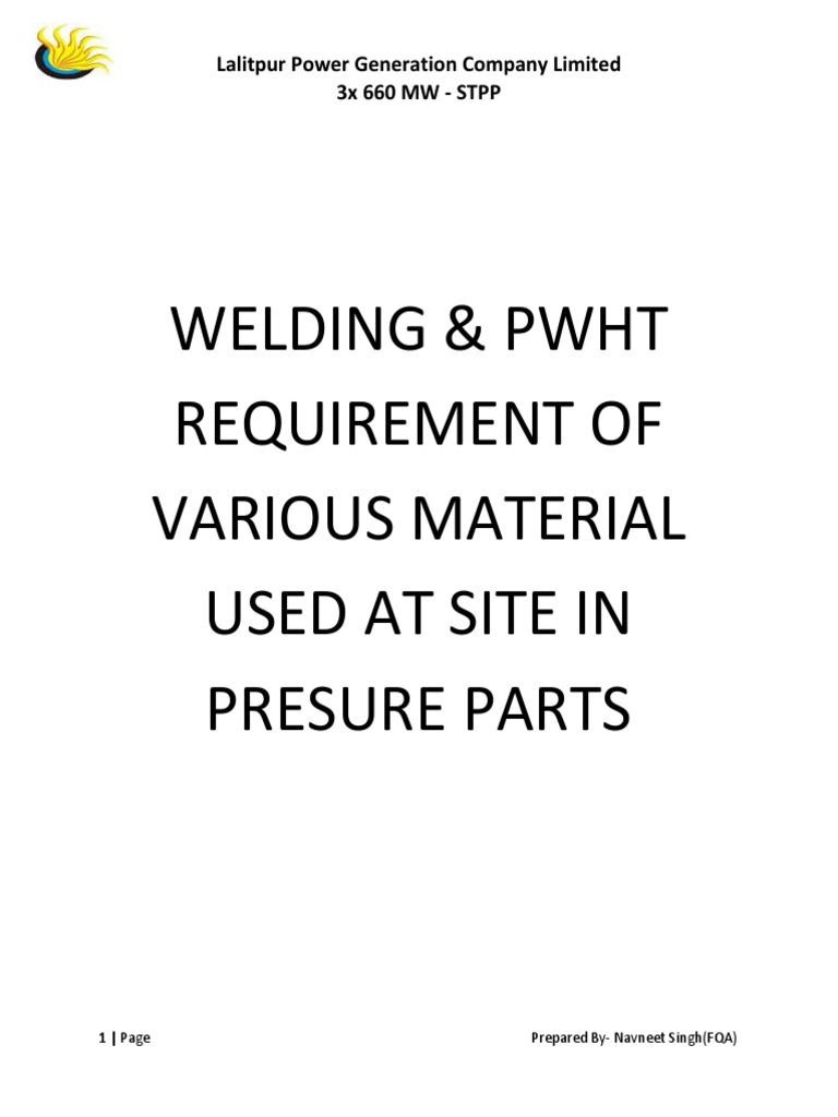 Welding & SR Requirements Pressure Parts Boiler PDF Welding