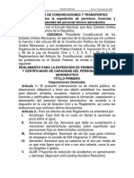 Reglamento para La Expedición de Permisos Licencias y Certificados de Capacidad Del Personal Técnico Aeronáutico