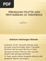 Perubahan Politik Dan Pentadbiran Di Indonesia