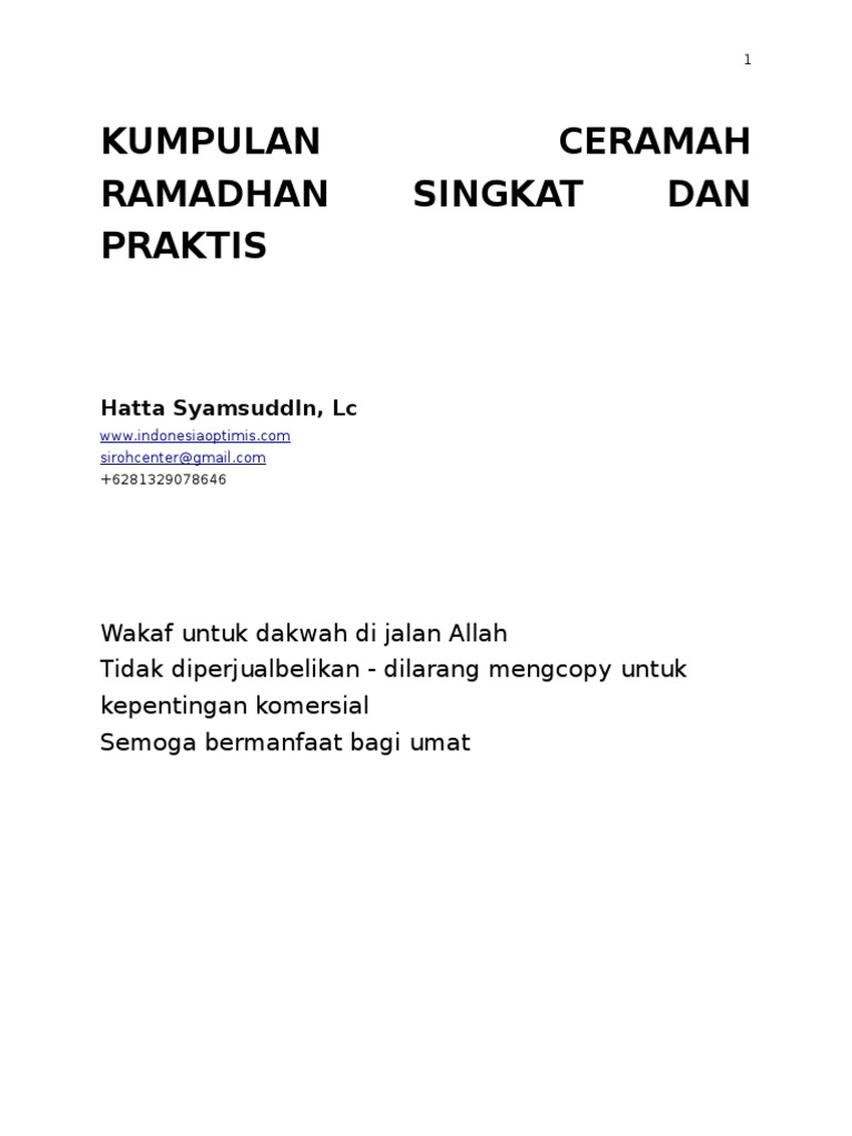 Kumpulan Ceramah Ramadhan Singkat Dan Praktis3