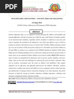 Download INCLUSIVE EDUCATION IN INDIA  CONCEPT NEED AND CHALLENGES by scholarlyresearchj SN299519178 doc pdf
