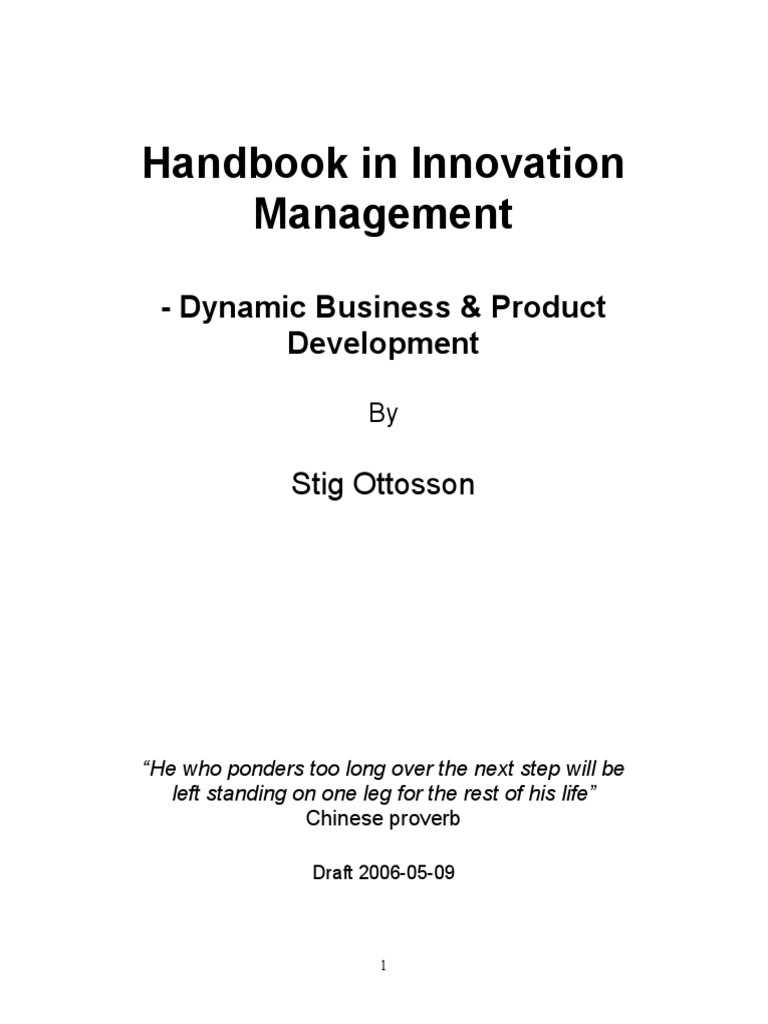 Handbook in Innovation Management | PDF | New Product Development ...