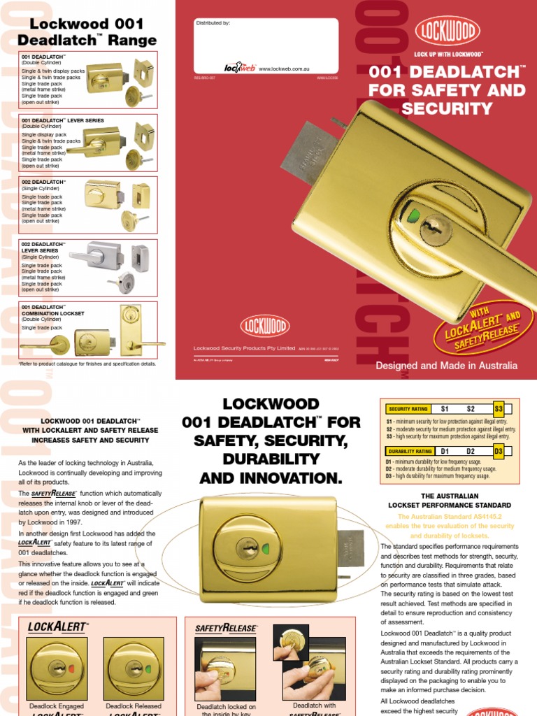 001 Deadlatch For Safety and Security PDF