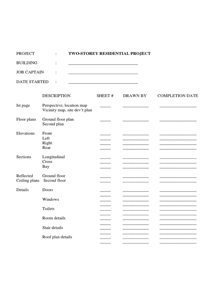 Architectural Drawing Checklist | PDF | Art