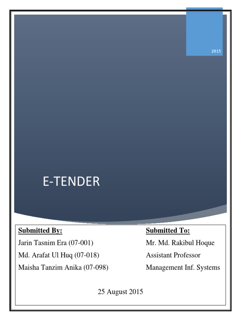 E-Tendering Insights for Academics | PDF | Procurement | Integrity