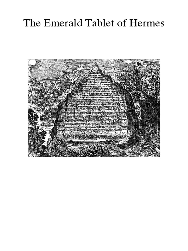 Emerald Tablets of Hermes Hermes Trismegistus Alchemy