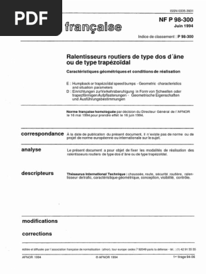 Nf P 98-300 | Pdf | Sécurité Des Transports | Transport Terrestre