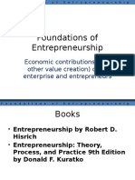 Foundations of Entrepreneurship: Economic Contributions (And Other Value Creation) of An Enterprise and Entrepreneurs