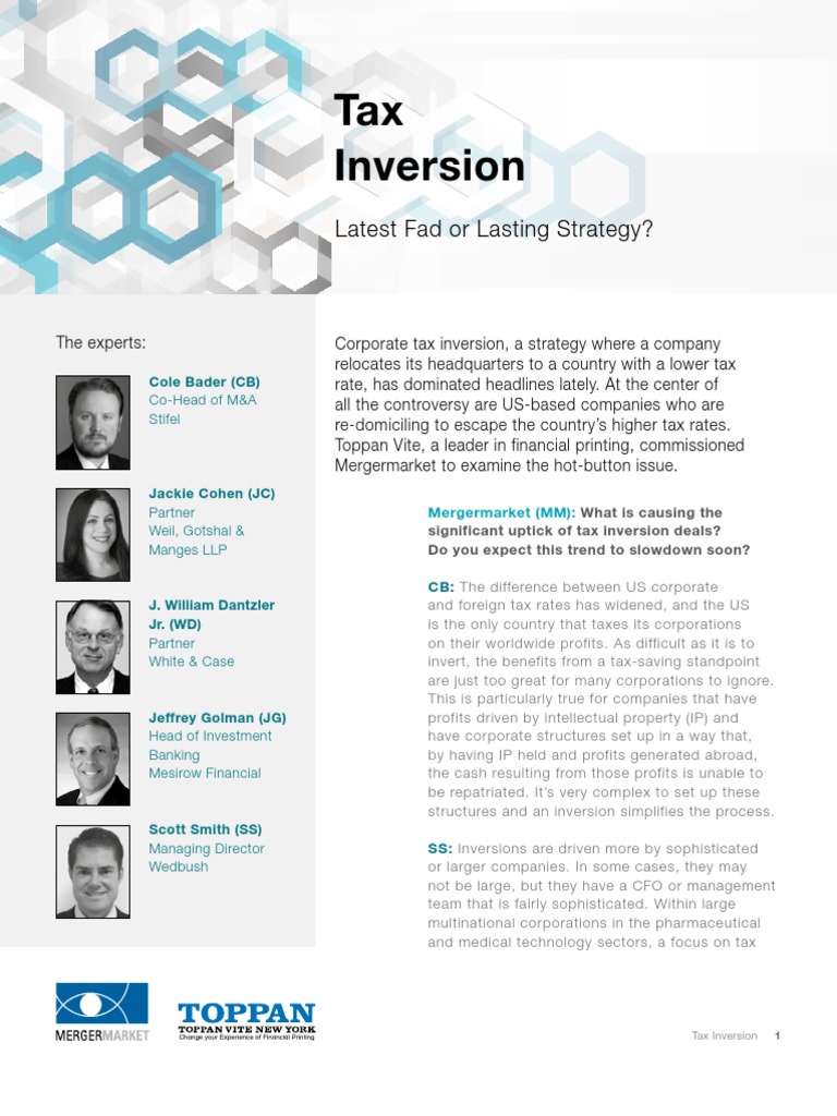 Tax Inversion Latest Fad or Lasting Strategy | PDF | Investor | United ...