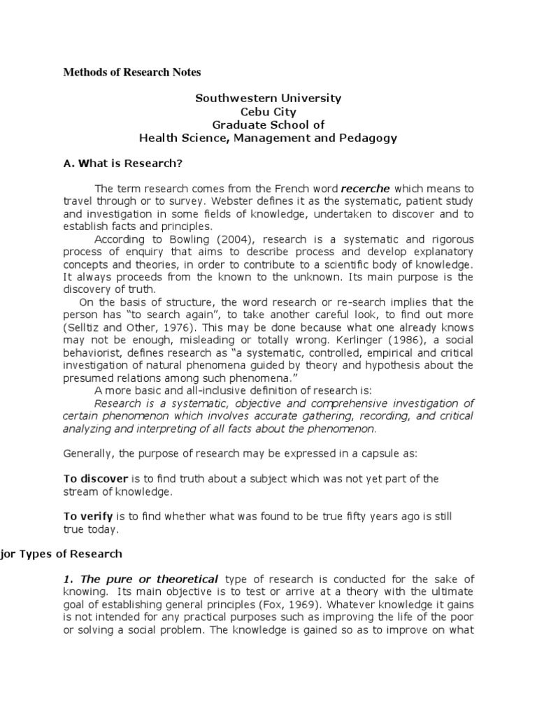 Methods of Research Notes.pdf Validity (Statistics) Experiment