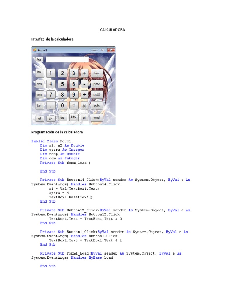 Calculadora Interfaz de La Calculadora | PDF | Computer Programming