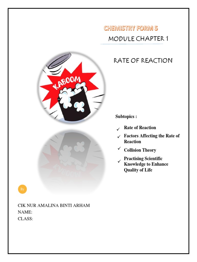 Rate of Reaction in Chemistry Form 5 | PDF