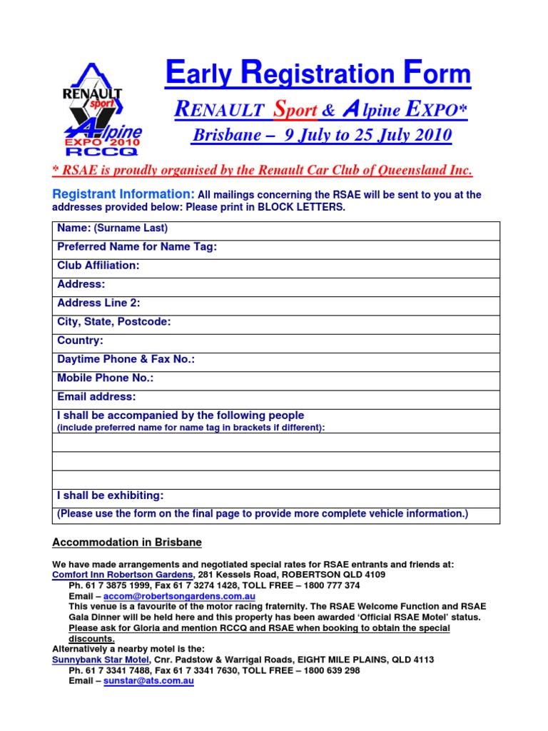 Renault Sport & Alpine Expo Registration | PDF | Payments | Cheque