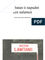 LAMTANG RESEARCH- Pagsabatan Ti Napudot Ken Nalamen-ppt