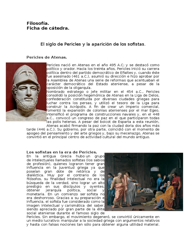 El Siglo de Pericles y los Sofistas | PDF | Antigua Grecia | Verdad